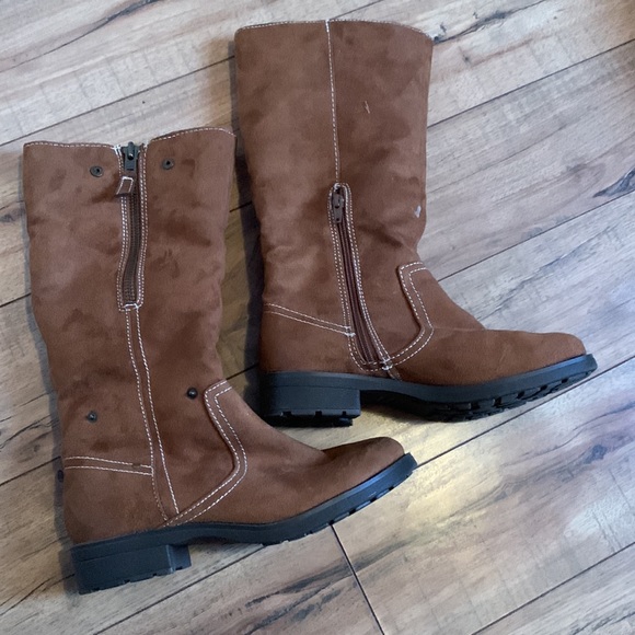 George Shoes - Brown vegan suede tall lined boots 9